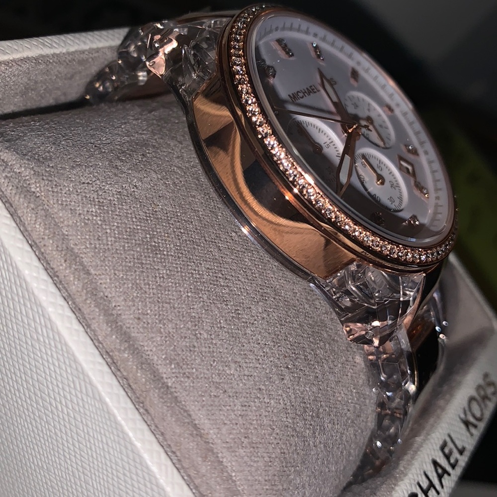 New MICHAEL KORS MK6347 ROSE GOLD TONE CHRONOGRAPH Watch New in original box - Picture 5 of 7